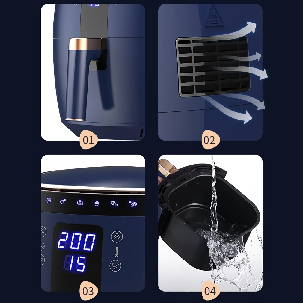 6.5L Smart LCD Fully Automatic Air Fryer - Touch Control, Multi-functional Cooking Companion - Image 3