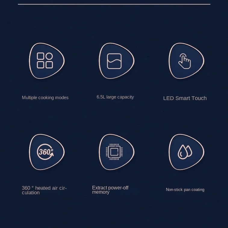 6.5L Smart LCD Fully Automatic Air Fryer - Touch Control, Multi-functional Cooking Companion - Image 6