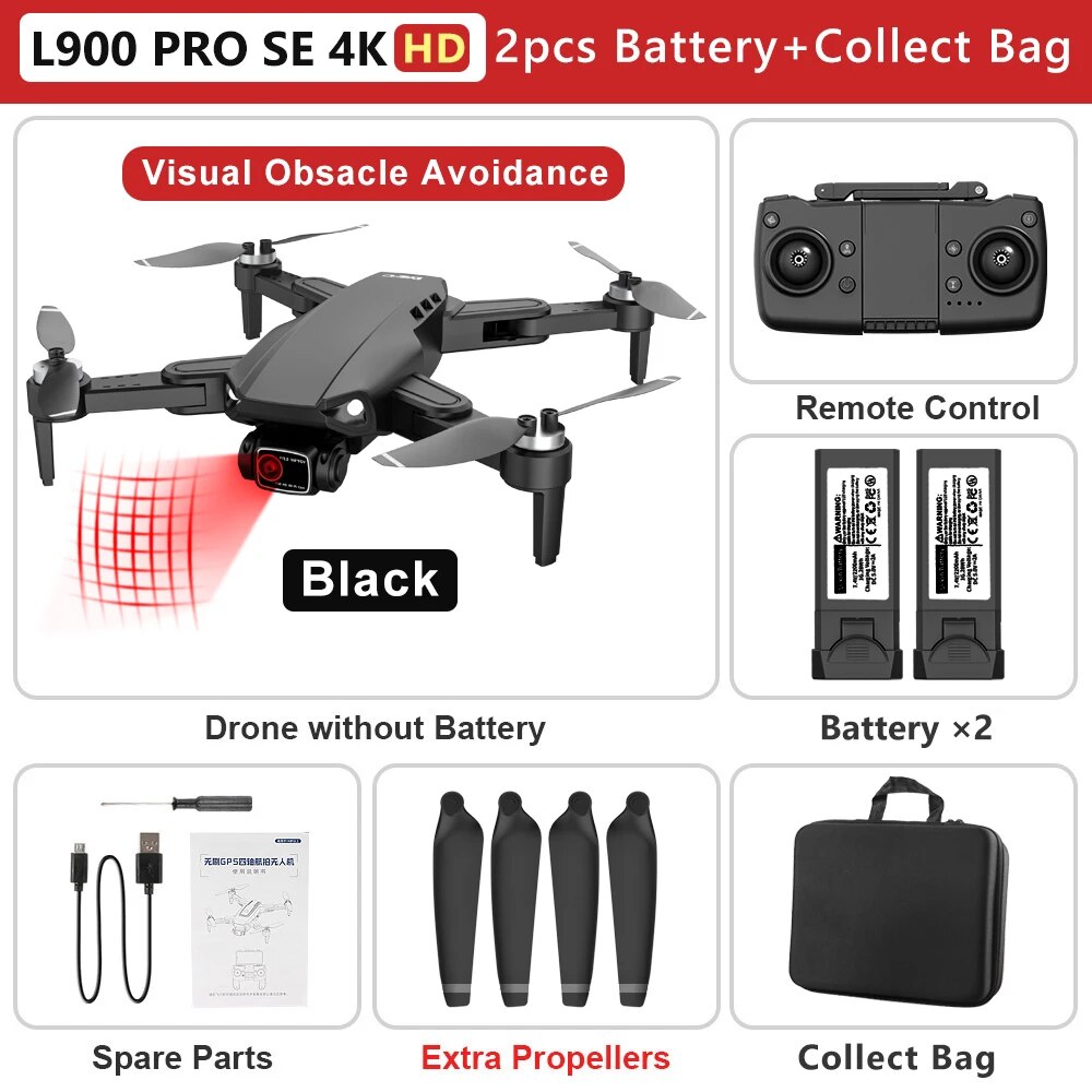 Black 4K HD with 2 Battery Bag
