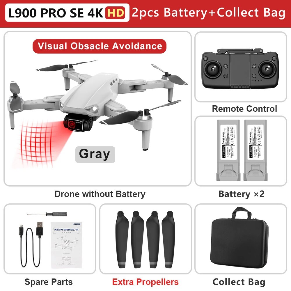 Gray 4K HD with 2 Battery Bag