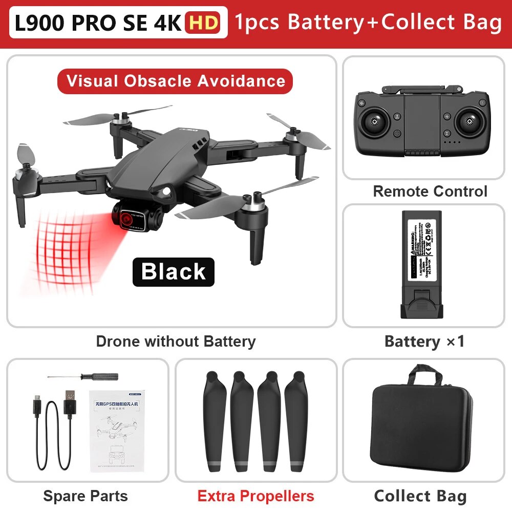 Black 4K HD with 1 Battery Bag