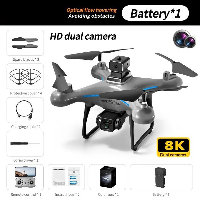 Gray with Dual 8K Camera (1 Battery)