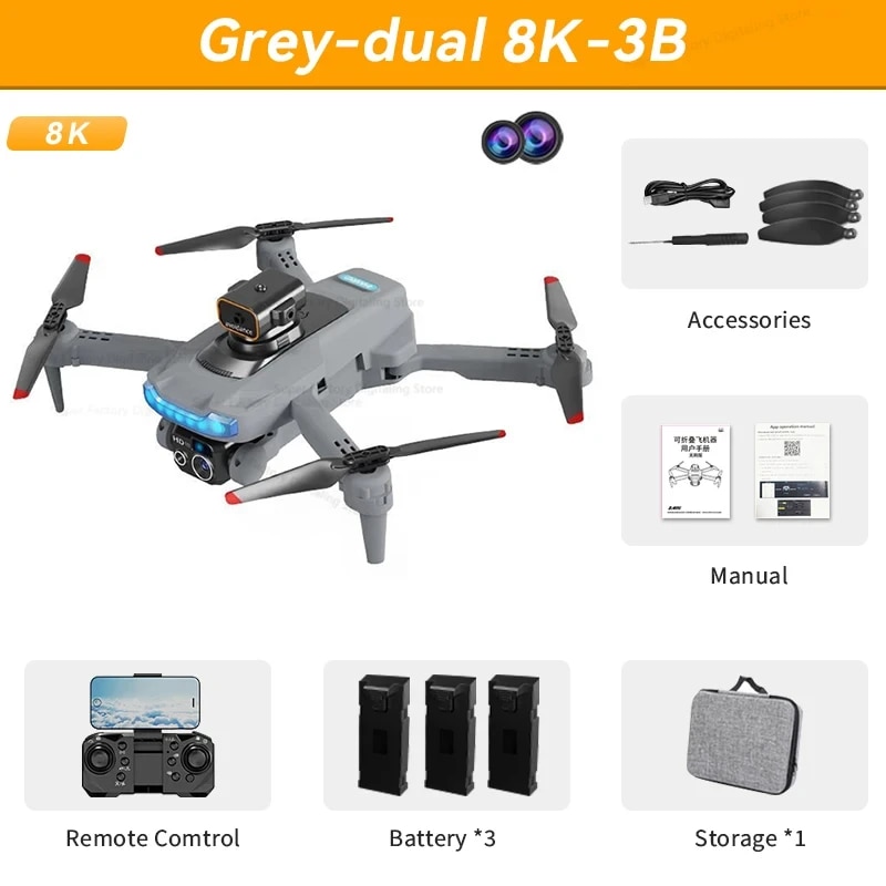 Grey Dual 8K (3 Batteries)