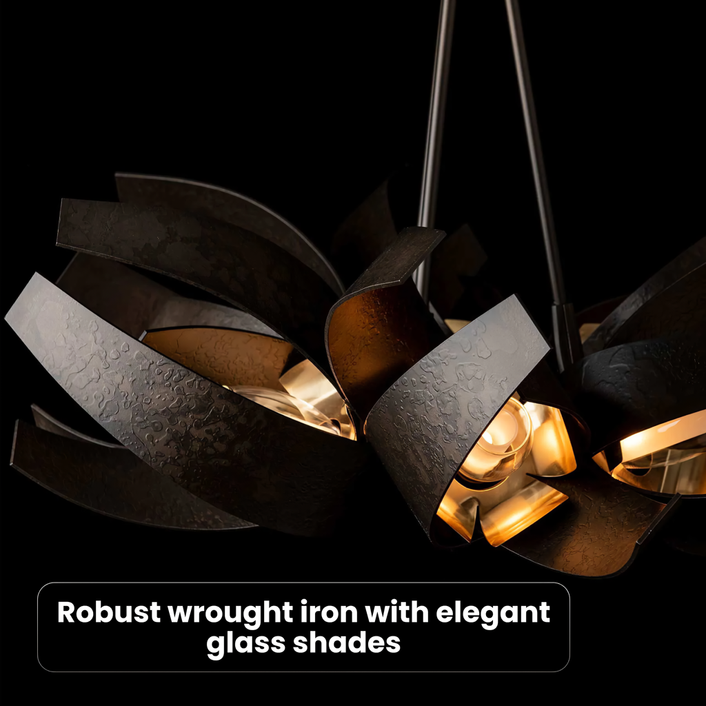 Grand Postmodern Wrought Iron Chandelier - Image 3