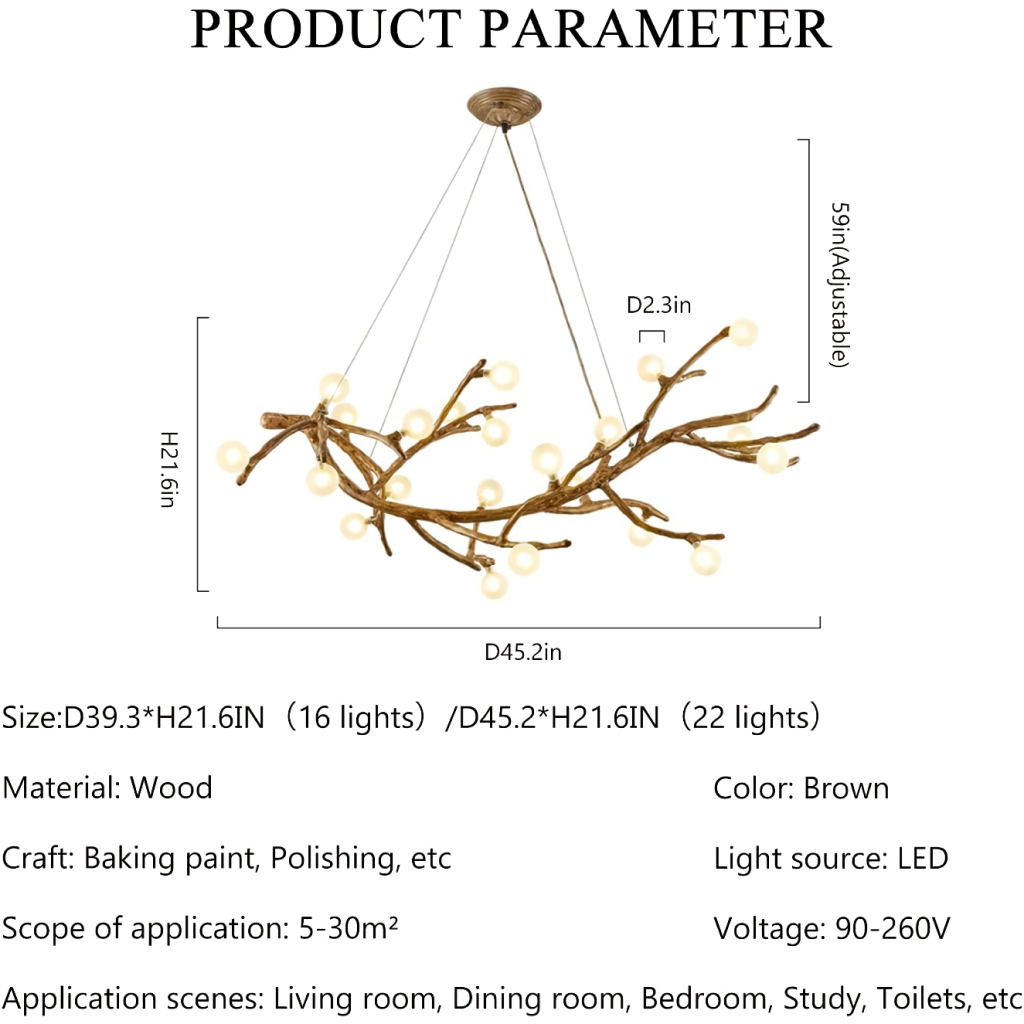 Modern Nordic LED Branch Chandelier – Vintage Tree Art Pendant Lighting - Image 7