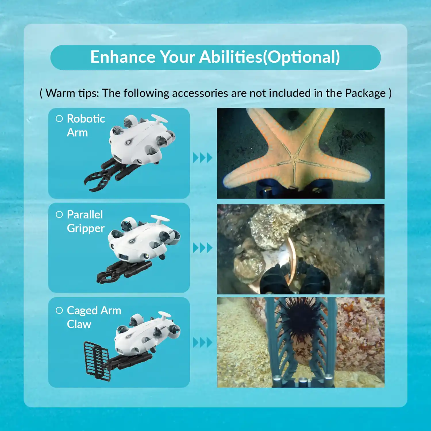 Advanced 4K VR Underwater Drone with Robotic Arm - Image 3