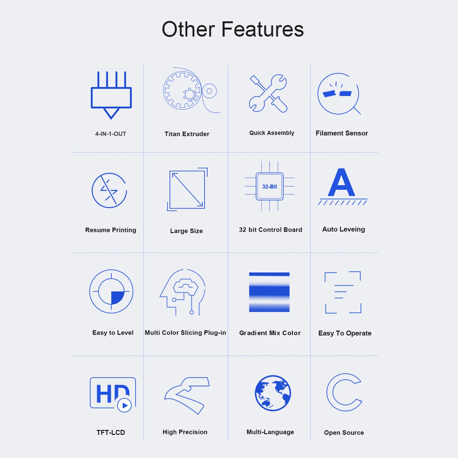 High Precision Large 3D Printer Kit with 4 Extruders and Multi-Color Mixing - Image 5