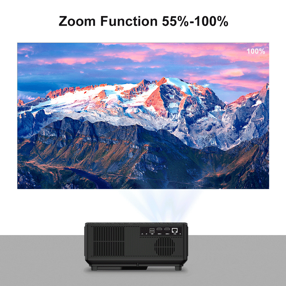 Full HD 1080P WiFi LED Projector with Android OS, 2K 4K Video Support, and Auto Keystone Correction - Image 9